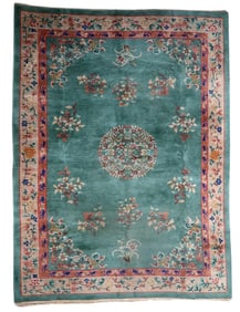 Handmade Antique Art Deco Chinese Rug 7' x 9.6' (216cm x 295cm), 1920s