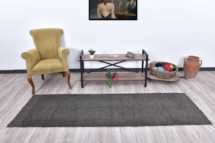 8'4'' x 2'2'' Turkish Wool Kilim Pompom Rug - 240964