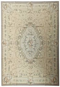 9' x 12' Needle Point Rug Sage Green #F-6326