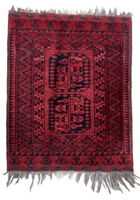 Handmade Vintage Afghan Ersari Rug 2.2' x 2.9' (70cm x 89cm) 1940s