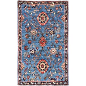 Cobalt Blue Hand Knotted Soft And Velvety Wool Vegetable Dyes