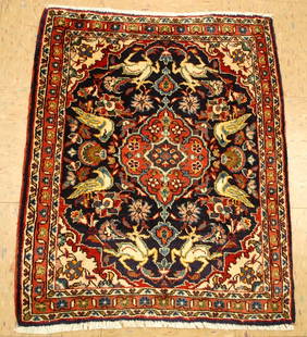 PRSIAN SARUK RUG 2'2" x 2'7": Title: PRSIAN SARUK RUG 2'2" x 2'7" Description:OLD,ANTIQUE TRUE BEAUTY_SUPER DETAILED ANIMAL ,BIRDS DESIGN WITH AMAZING NATURAL DYE COLOR COMBINATION_HIGH KPSI WITH FINE KORK WOOL AUTHENTIC HAND KNOT