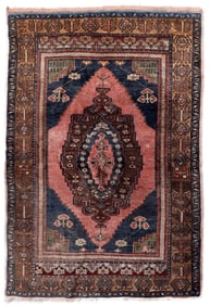 Handmade Vintage Turkish Anatolian Rug 3.7' x 5.6' (113cm x 173cm), 1970s