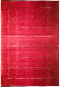 9' x 12' RED CONTEMPORARY Handmade India Wool Rug #F-5654