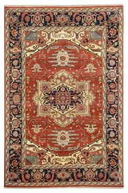 9' x 12' New Handmade Wool Serapi Rug CORAL #B-79313