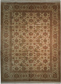 9' x 12' NEUTRALS Beige Brown Chobi Peshawar Rug #PIX-18884