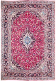 9' x 12' Pre Owned Classic Persian Kashan Rug 71843