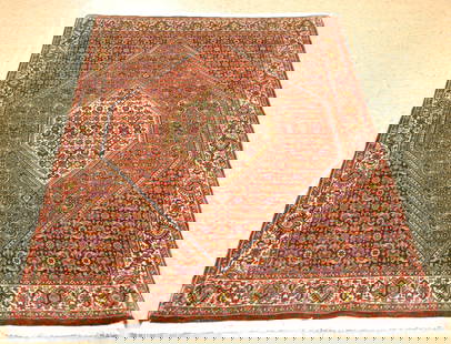 Persian BIJAR RUG 3.1x5.7: Title: Persian BIJAR RUG 3.1x5.7 Description:OLD, ANTIQUE HIGHLY DETAILED HIGH KPSI_KORK WOOL AUTHENTIC HAND KNOTTED Persian BIJAR RUG CLASSIC VILLAGE WOVEN......... Ivory,Red and Royal Blue field....