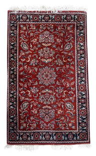 Handmade Vintage Persian Sarouk Rug 2.4' x 4' (76cm x 122cm), 1970s: Title: Handmade Vintage Persian Sarouk Rug 2.4' x 4' (76cm x 122cm), 1970s Origin:Middle East Dimension: 2.4' x 4' (76cm x 122cm) Materials:wool Year:1970s Description:Introducing our Handmade Vintage