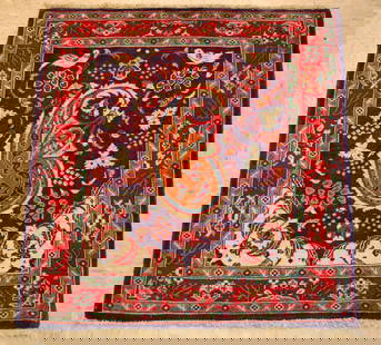 Persian SARUK RUG 2.3x2.5: Title: Persian SARUK RUG 2.3x2.5 Description: OLD, ANTIQUE HIGHLY DETAILED ONE WAY DESIGN KORK WOOL FINE AUTHENTIC HAND KNOTTED Persian SARUK RUG..........size is 2' 3" x 2' 5" ...........Magnificent
