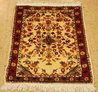 Persian Saruk Rug 1.9x2.6: Title:Persian Saruk Rug 1.9x2.6 Description:Old,Antique very fine AUTHENTIC HAND KNOTTED kurk wool persian sarouk rug.Detailed floral design with many wonderful colors with fine kurk wool woven on cot