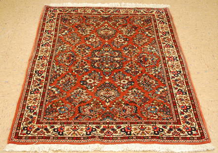 Persian SARUK RUG 3.8x5.2: Title: Persian SARUK RUG 3.8x5.2 Description:OLD, ANTIQUE TRUE BEAUTY_SUPER DETAILED WITH AMAZING COLOR COMBINATION_HIGH KPSI WITH FINE KORK WOOL AUTHENTIC HAND KNOTTED persian SARUK RUG ....ONE OF TH