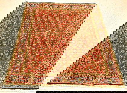 PERSIAN BIJAR RUG 3.7x5.2: Title: PERSIAN BIJAR RUG 3.7x5.2 Description:ANTIQUE BEJAR RUG with exact size of 3' 7" x 5' 2" FT ( 109 X 157 CM ) Delicately woven Allover design of diamonds and small flowers AUTHENTIC HANDKNOTTED