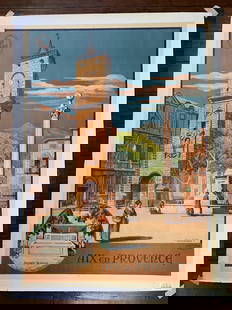 Aix En Provence - Art By Jean Julien (1921) 30.25x42 French Travel Poster LB: Aix En Provence - Art By Jean Julien (1921) 30.25x42 French Travel Poster LB, Please refer to the attached photos to determine the condition of this original vintage item. Note: LB means Linen Backed.