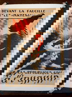 La République Crie À L'assassin - Art By Chaperon (1935) 23x31 French Anti-Communist: La R&#233;publique Crie &#192; L'assassin - Art By Chaperon (1935) 23x31 French Anti-Communist Poster LB, Please refer to the attached photos to determine the condition of this original vintage item.