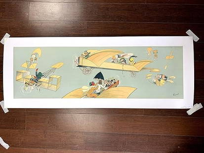 Sky Madness #2 - Art By Fernand Fernel (1910) 10.625x34.5 French Advertising Poster LB: Sky Madness #2 - Art By Fernand Fernel (1910) 10.625x34.5 French Advertising Poster LB, Please refer to the attached photos to determine the condition of this original vintage item. Note: LB means Lin