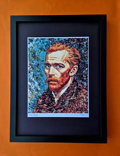Chiara Bellini + "Vincent Van Gogh " Original Hand Signed Print Ltd Ed | COA: Vincent Van Gogh by Chiara Bellini Series: Icons of the World Artist: Chiara Bellini Title: Van Gogh Reimagined Edition: Limited edition of 50 Size: 15x12in Framed Medium: Gicl&#233;e print on high-qu