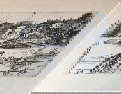 James McNeil Whistler, Black Lion Wharf, 1859: Etching, signed in the plate lower right Size: 5.7 X 8.7 inches Reference: Kennedy 42 iii/iii Reserve: $100.00 Shipping: Domestic: Flat-rate of $30.00&#160;to anywhere within the contiguous