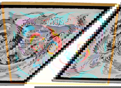 JOSEPH PALERMO Modernist Mixed Media Abstract 2007 was $10,000: JOSEPH PALERMO. Palermo was a Las Vegas artist and his greatest influence was JOAN MIRO. This painting has a $10,000 price tag on the back. See photograph 8. Artist's title: What is This? 2007, 26-1/4