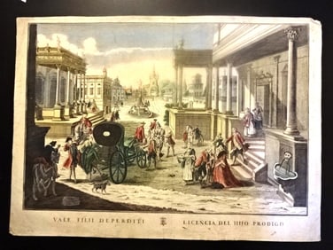 1784 Handcolored Prodigal Sons Departure