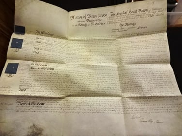 1836 Large English Vellum Manuscript Brownswood