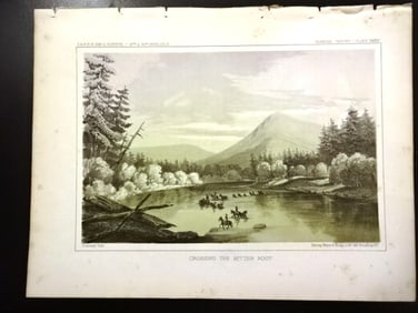 1860 Two Engravings Western Scenes Columbia River