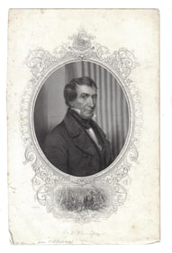 1850 Decorative Engraving William Henry Harrison