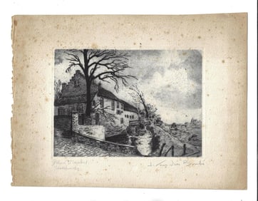 19th C Dutch Signed Etching