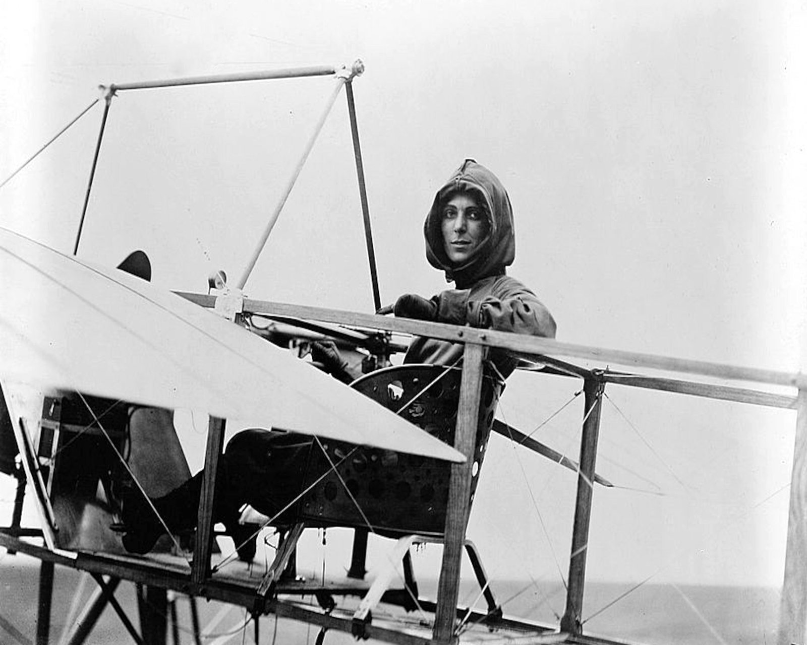 1911, Early Aeronautics, Harriet Quimby in cockpit of plane: Title: 1911, Early Aeronautics, Harriet Quimby in cockpit of plane Artist/Source: BAIN NEWS SERVICE Original Date: SEE TITLE Dimensions: 8X10 / 10X8 ACCORDINGLY Description: || UNITED STATES SHIPPING 