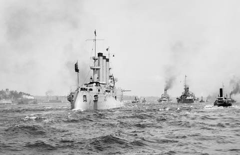 1898, U.S.S. BROOKLYN, Spanish-American War Victory Celebration: Title: 1898, U.S.S. BROOKLYN, Spanish-American War Victory Celebration Artist/Source: DETROIT PUBLISHING CO. Original Date: (SEE TITLE) Dimensions: 8X10 or 10X8 ACCORDINGLY Description: || UNITED STAT