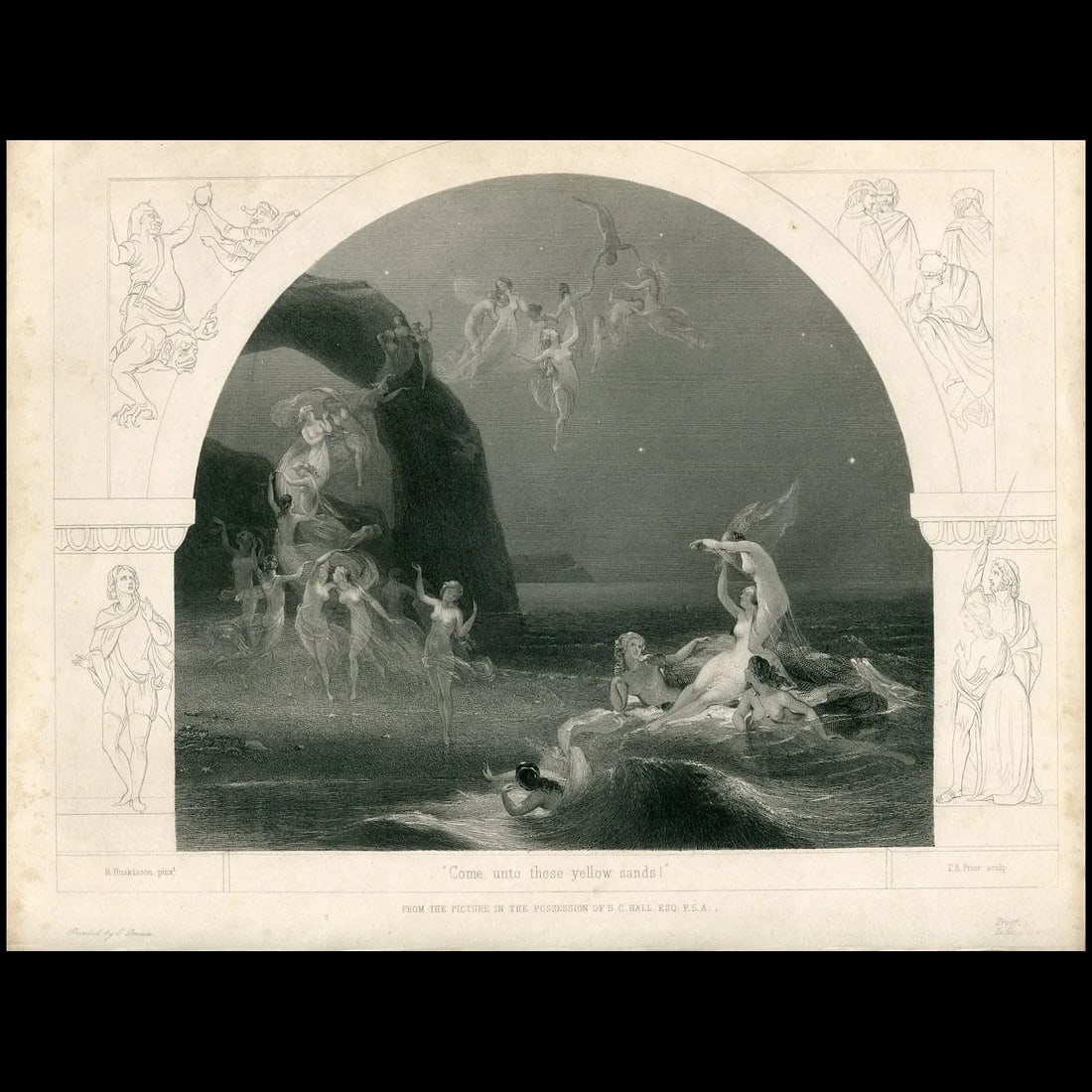 Come Unto These Yellow Sands – Antique Engraving after R. Huskisson (fl. mid-19th century) (1 of 2)