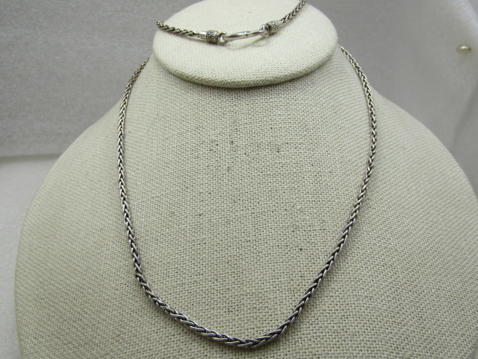 Vintage Sterling Byzantine Chain Necklace, 2.5mm", 24" Long, Signed BA (1 of 5)