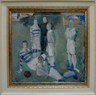 Oil painting Portrait of a football team Afanasiev Vladimir Nikolaevich: Vern 1501 *** ABOUT THIS PAINTING *** * TITLE: "Portrait of a football team" * ARTISTS: Afanasiev Vladimir Nikolaevich * SIZE: 47x46 cm/'18.50x18.11 inches', frame size: 60x60 cm/'23.62x23.22 inches'