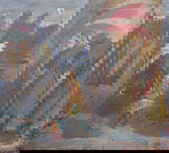 Oil painting The soldiers Bondar Ivan Ivanovich: Pol 59 *** ABOUT THIS PAINTING *** * TITLE: "The soldiers" * ARTISTS: Bondar Ivan Ivanovich * SIZE: 127x147 cm/'50x57.87 inches' * MEDIUM: oil, canvas * HAND PAINTED: Original painting from our collec