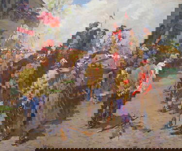 Oil painting War for independence Guida Mikhail Evgenievich: Pol 61 *** ABOUT THIS PAINTING *** * TITLE: "War for independence" * ARTISTS: Guida Mikhail Evgenievich * SIZE: 140x170 cm/'55.11x66.92 inches' * MEDIUM: oil, canvas * HAND PAINTED: Original painting