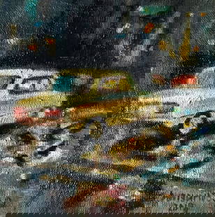 Oil painting Rainy day Litvinov Daniil Olegovich: &#8470;Litv 1117 *** ABOUT THIS PAINTING *** * TITLE: "Rainy day" * ARTISTS: Litvinov Daniil Olegovich * SIZE: 21x21.5 cm/'8.26x8.46 inches' * MEDIUM: oil, canvas * HAND PAINTED: Original painting fro
