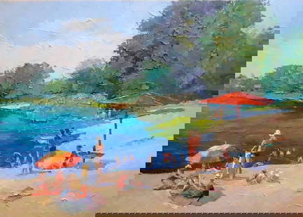Oil painting Hot day Serdyuk Boris Petrovich: SERB 802 *** ABOUT THIS PAINTING *** * TITLE: "Hot day" * ARTISTS: Serdyuk Boris Petrovich * SIZE: 50x70 cm/'19.68x27.75 inches' * MEDIUM: oil, canvas * HAND PAINTED: Original painting from our collec