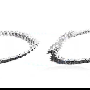 SI/H Diamond Blue Sapphire Bracelet 14k White Gold: Title: SI/H Diamond Blue Sapphire Bracelet 14k White Gold Description: Item Code : SEBR-42109K, Gold : 16.86gm : 1 ct. Diamond(Hi color Si clarity) : 7.88 Ct Blue Sapphire : Gross Wt. : 18.64 grams Me