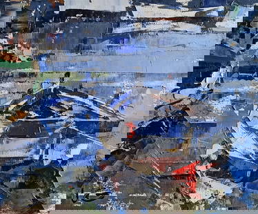 Oil painting Moored boat Volodymyr Gluhomanyuk: 22GLUX Painter: Volodymyr Gluhomanyuk Size: 25x30 cm/9.84x11.81 inches Components: oil, canvas Original painting - series Fishing boats part 4 CONDITION: excellent ARTIST: Volodymyr Gluhomanyuk I was