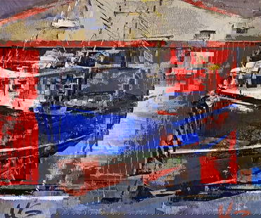 Oil painting The ship is under repair Volodymyr Gluhomanyuk: 25GLUX Painter: Volodymyr Gluhomanyuk Size: 25x30 cm/9.84x11.81 inches Components: oil, canvas Original painting - series Fishing boats part 6 CONDITION: excellent ARTIST: Volodymyr Gluhomanyuk I was