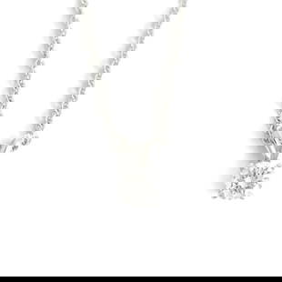 Round Solitaire Diamond Pendant Necklace 14K White Gold .27 CT: Round Solitaire Diamond Pendant Necklace 14K White Gold .27 CT Make a statement with this beautiful necklace. Please let us know if you have any questions :) Diamonds: 1 round brilliant cut, .27 ctw,