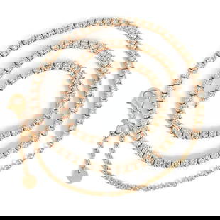 Diamond Tennis Choker Necklace 14K Pink Rose Gold, 14.25 inches, 3.86 CTW: Diamond Tennis Choker Necklace 14K Pink Rose Gold, 14.25 inches, 3.86 CTW Make a statement with this beautiful necklace. Please let us know if you have any questions :) Diamonds: 118 round brilliant c