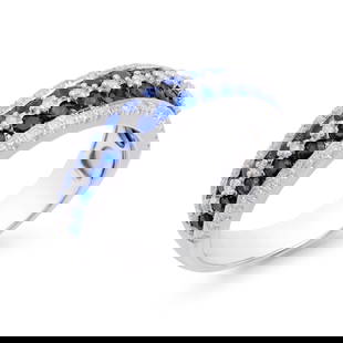 1.56 CTS CERTIFIED DIAMONDS & BLUE SAPPHIRE 14K WHITE GOLD DESIGNER RING SIE 7.5: 14K WG 5.50 GRAMS DIAMONDS 1.00MM 69 PCS -0.31 CTS ,COLOR H-1, GRADE I2-I3 BLUE SAPPHIRE ROUNDS DIAMOND CUT 2MM 32 PCS -1.25 CTS Reserve: $732.25 Shipping: Domestic: Flat-rate of $17.65 to anywhere wi