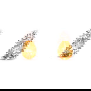 2.06 ctw Citrine & Diamonds Rhodium Plated Designer Earrings: Title: 2.06 ctw Citrine & Diamonds Rhodium Plated Designer Earrings Stone 1: Citrine Color: Orange Shape: Pears Size: 8x6 Quantity: 2 CTW: 2.01 Stone 2: Diamonds Color: H-I Shape: Rounds Size: 1.1mm Q