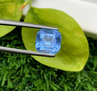 Santa Maria Color Blue Aquamarine Gemstone, Loose Gemstone - 4.15 CT: Santa Maria Color Blue Aquamarine Gemstone, Loose Gemstone Gem Type : Deep Blue Aquamarine Weight : 4.15 CT Dimensions : 10*10*07 mm Origin : Pakistan Treatment : Heated Color : Blue Shape : CUsshion