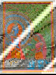 The Akshaypatra - Lord Krishna | Acrylic On Handmade Paper | By Shruti Subramani