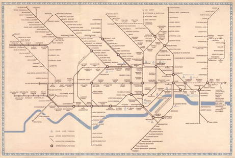 LONDON UNDERGROUND tube diagram map plan. Northern Heights SCHLEGER/ZERO #1 1940: TITLE/CONTENT OF MAP: 'London Transport - Underground Lines No 1. 1940' This edition of the Underground map is by Hans Schleger (who went under the pseudoynm of "Zero"). The lines are all shown in the