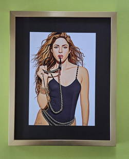 Original " SHAKIRA " Hand Signed Ltd Ed Print by Pop Artist Rabbit Hole: Up for auction is a rare and highly sought-after limited edition print of " SHAKIRA " by the enigmatic Pop Art Creator Rabbit Hole This captivating artwork is part of an exclusive series of only 50 pr