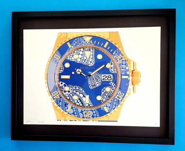 DEATH NYC Hand Signed LARGE Print Framed 16x20in COA ROLEX YAYOI KUSAMA DIAL FL: This is a Stunning and Scarce 100% Authentic New Print by Death NYC Hand Signed and Numbered in Pencil by the Artist Limited Edition of 100 Large Size: 45cm x 32cm About 18x13in Fine Art 300 gsm Paper
