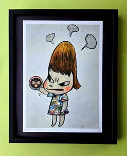 Death NYC LG Framed 16x20in Pop Art Original MY TOXIC NARA GIRLFRIEND COA 10: Up for Sale this Beautiful and Scarce Print by Pop Art Graffiti Master Artist Death NYC Hand Signed in Pencil Numbered X/100 or Artist Proof This piece is mounted on a 20 x 16 in. black acid free blac